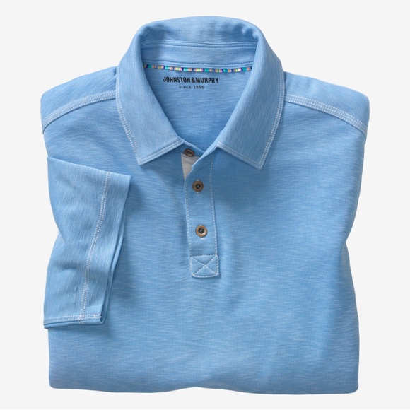 Men’s Johnston & Murphy Vintage Slub Polo - Picture 2 of 3